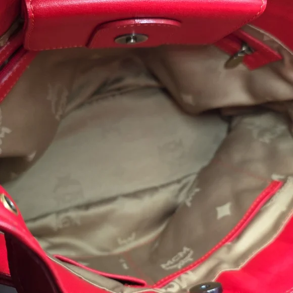 MCM Red Quilted Shoulder Bag EUC - Picture 9 of 10